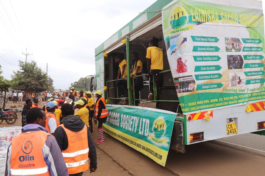 Lainisha Sacco Society Limited roadshow where staff and directors meet members and potential customers in different parts of the larger Mwea region, Kirinyaga County