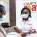 Equity Afia Front Office Representative Mary Kiruru (left) attends to a client at the Lavington Mall Medical Centre in Nairobi. Equity Afia has opened 6 additional medical centres in Ruai, Kariobangi, Lavington, Umoja, Kerugoya and Nanyuki bringing the franchise’s network to 53 medical centres.