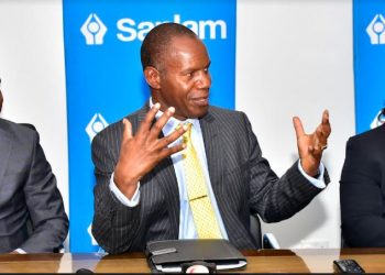 Sanlam Kenya Group Chief Financial Officer Kevin Mworia, Group CEO Patrick Tumbo and Acting Sanlam General Insurance CEO Caroline Laichena