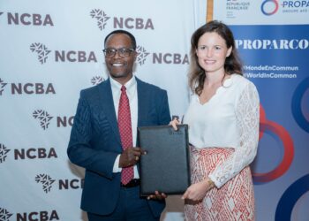 NCBA Group Managing Director (MD) and CEO John Gachora and Proparco Regional Head for East Africa Audrey Maignan [Photo/NCBA Bank]
