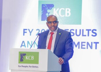 KCB Group CEO Paul Russo during the release of the lender's 2023 Financial Results [Photo/KCB Group]