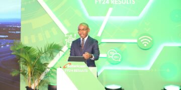Safaricom PLC CEO Peter Ndegwa during the release of the telco financial results. [Photo/Safaricom PLC]